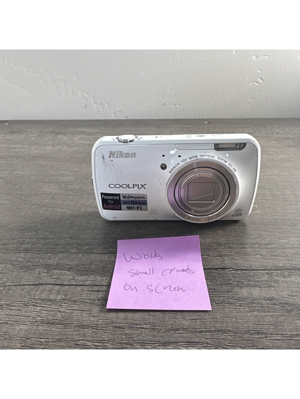 Nikon CoolPix S800C 16.0 MP 10x Zoom Digital Camera White Tested Working Read*